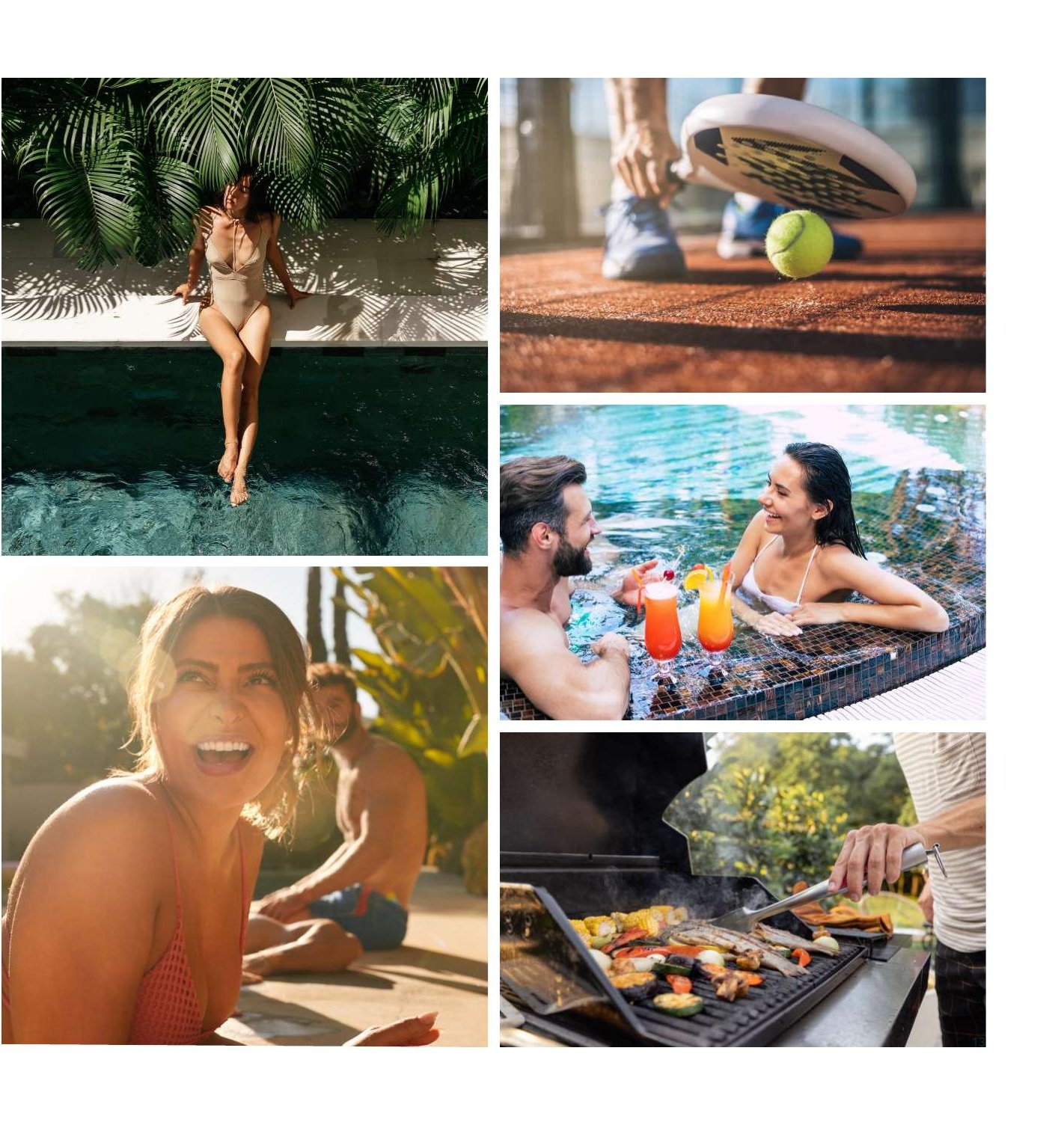 Piscinas, zona deportiva y áreas de BBQ